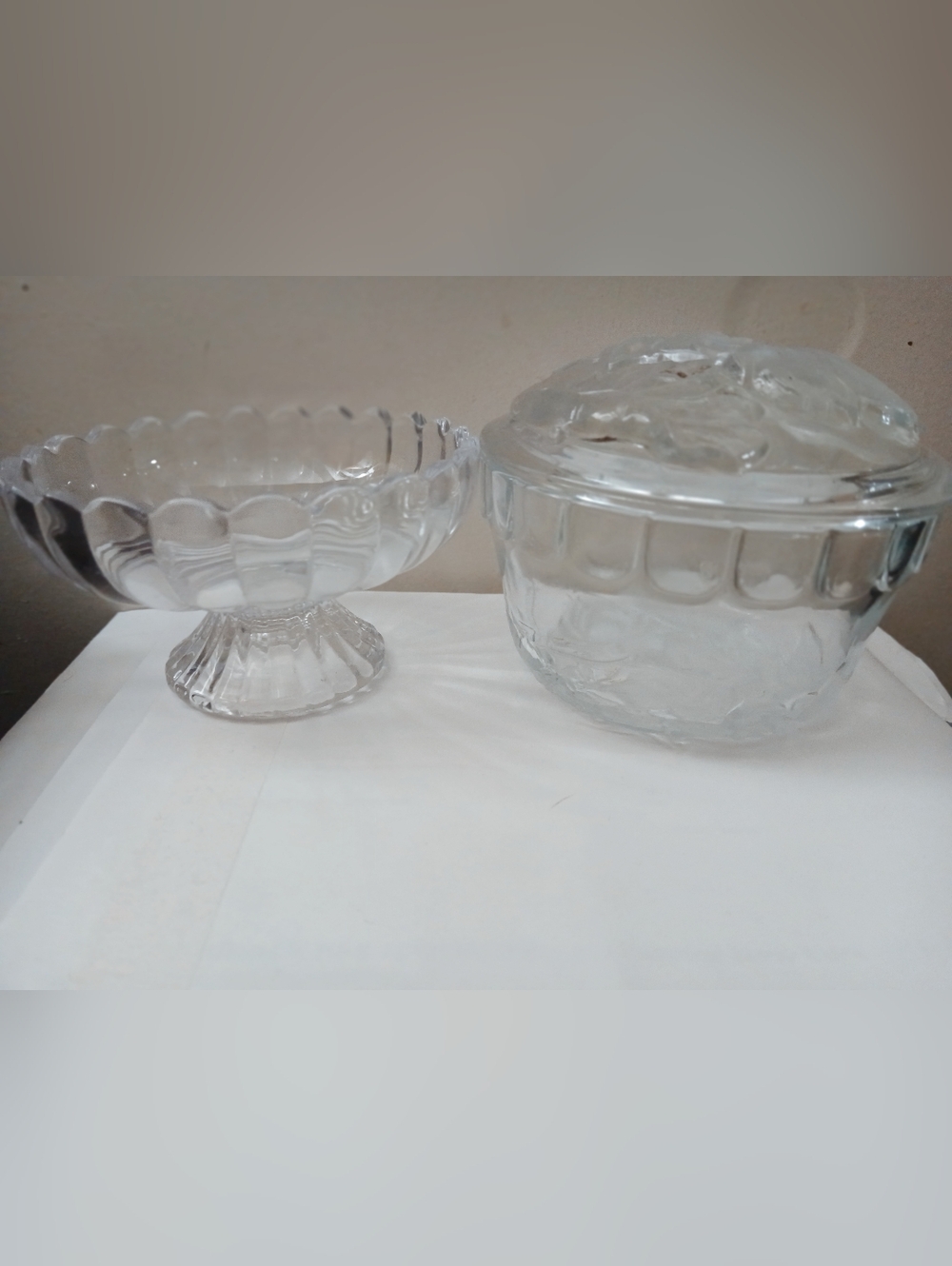 Small Clear Glass Dish Set.